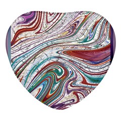 Abstract Background Ornamental Heart Glass Fridge Magnet (4 Pack)