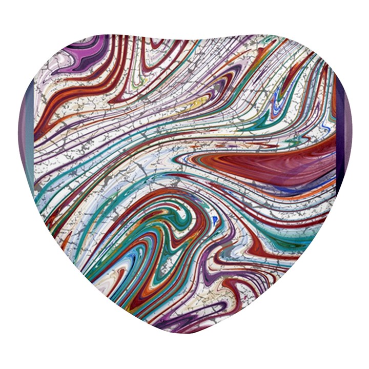 Abstract Background Ornamental Heart Glass Fridge Magnet (4 pack)