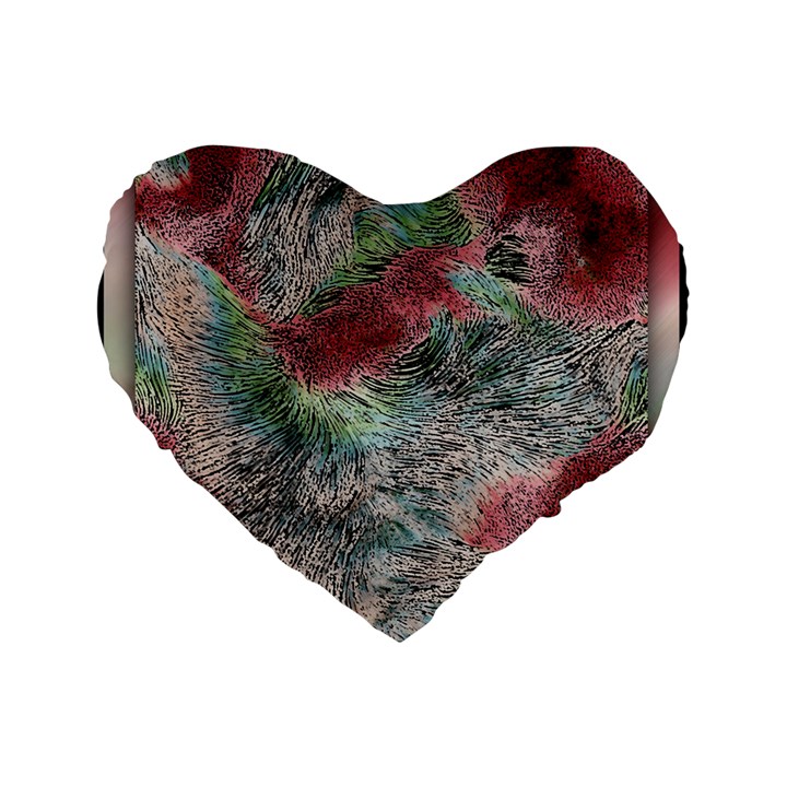 Design Pattern Scarf Gradient Standard 16  Premium Flano Heart Shape Cushions