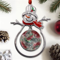 Design Pattern Scarf Gradient Metal Snowman Ornament