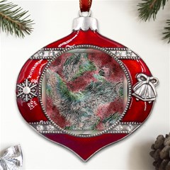 Design Pattern Scarf Gradient Metal Snowflake And Bell Red Ornament