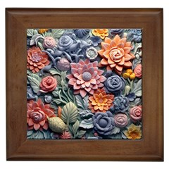 3d Flower Bloom Embossed Pattern Framed Tile by Vaneshop