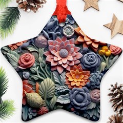 3d Flower Bloom Embossed Pattern Ornament (star)