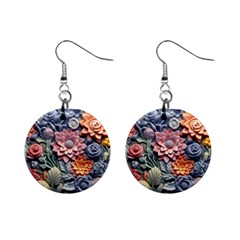 3d Flower Bloom Embossed Pattern Mini Button Earrings by Vaneshop