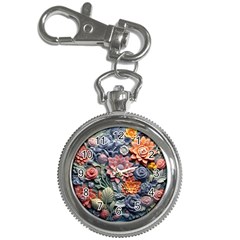 3d Flower Bloom Embossed Pattern Key Chain Watches by Vaneshop