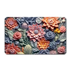 3d Flower Bloom Embossed Pattern Magnet (rectangular) by Vaneshop