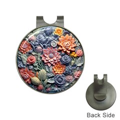 3d Flower Bloom Embossed Pattern Hat Clips With Golf Markers by Vaneshop