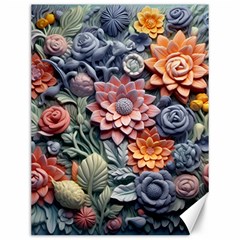 3d Flower Bloom Embossed Pattern Canvas 12  X 16  by Vaneshop