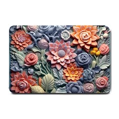 3d Flower Bloom Embossed Pattern Small Doormat by Vaneshop