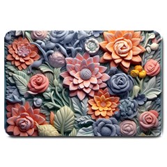 3d Flower Bloom Embossed Pattern Large Doormat by Vaneshop