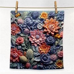 3d Flower Bloom Embossed Pattern Face Towel by Vaneshop