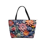 3d Flower Bloom Embossed Pattern Classic Shoulder Handbag Front