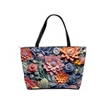 3d Flower Bloom Embossed Pattern Classic Shoulder Handbag Back