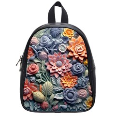 3d Flower Bloom Embossed Pattern School Bag (small) by Vaneshop