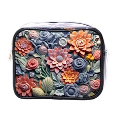 3d Flower Bloom Embossed Pattern Mini Toiletries Bag (one Side) by Vaneshop