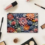 3d Flower Bloom Embossed Pattern Cosmetic Bag (Medium) Front