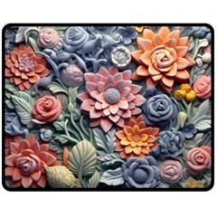 3d Flower Bloom Embossed Pattern Fleece Blanket (medium) by Vaneshop