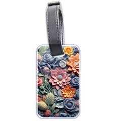 3d Flower Bloom Embossed Pattern Luggage Tag (two Sides) by Vaneshop