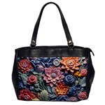 3d Flower Bloom Embossed Pattern Oversize Office Handbag Front