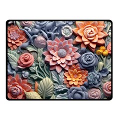 3d Flower Bloom Embossed Pattern Fleece Blanket (small) by Vaneshop