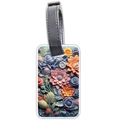 3d Flower Bloom Embossed Pattern Luggage Tag (one Side) by Vaneshop