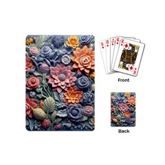 3d Flower Bloom Embossed Pattern Playing Cards Single Design (mini) by Vaneshop