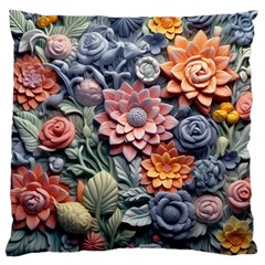 3d Flower Bloom Embossed Pattern Large Cushion Case (one Side) by Vaneshop