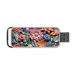 3d Flower Bloom Embossed Pattern Portable Usb Flash (one Side) by Vaneshop