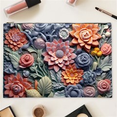 3d Flower Bloom Embossed Pattern Cosmetic Bag (xxl) by Vaneshop