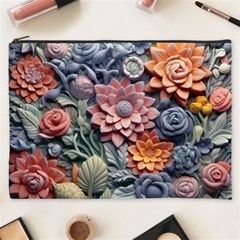 3d Flower Bloom Embossed Pattern Cosmetic Bag (xxxl) by Vaneshop