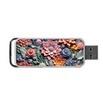 3d Flower Bloom Embossed Pattern Portable USB Flash (Two Sides) Back