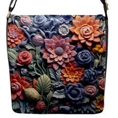 3d Flower Bloom Embossed Pattern Flap Closure Messenger Bag (s) by Vaneshop