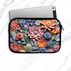 3d Flower Bloom Embossed Pattern Apple Ipad Mini Zipper Cases by Vaneshop