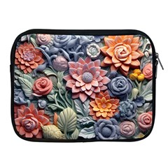 3d Flower Bloom Embossed Pattern Apple Ipad 2/3/4 Zipper Cases by Vaneshop