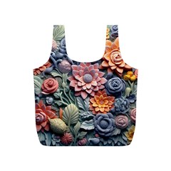 3d Flower Bloom Embossed Pattern Full Print Recycle Bag (s) by Vaneshop