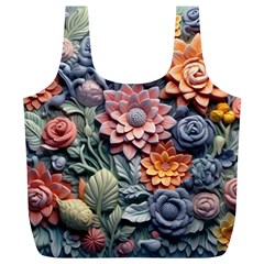 3d Flower Bloom Embossed Pattern Full Print Recycle Bag (xl) by Vaneshop