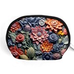 3d Flower Bloom Embossed Pattern Accessory Pouch (Medium) Front