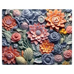 3d Flower Bloom Embossed Pattern Two Sides Premium Plush Fleece Blanket (medium) by Vaneshop