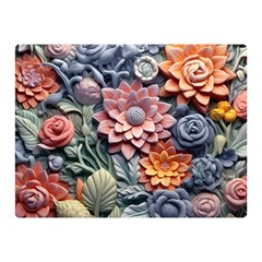 3d Flower Bloom Embossed Pattern Two Sides Premium Plush Fleece Blanket (mini) by Vaneshop