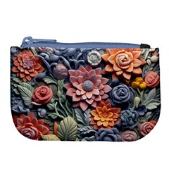 3d Flower Bloom Embossed Pattern Large Coin Purse by Vaneshop