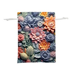 3d Flower Bloom Embossed Pattern Lightweight Drawstring Pouch (m) by Vaneshop