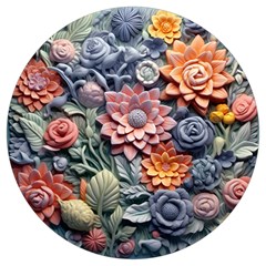 3d Flower Bloom Embossed Pattern Round Trivet by Vaneshop