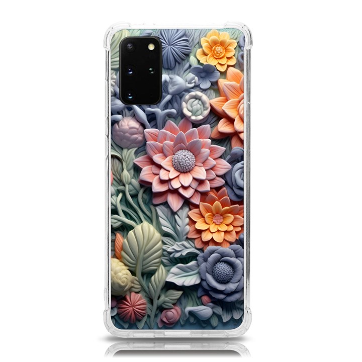 3d Flower Bloom Embossed Pattern Samsung Galaxy S20Plus 6.7 Inch TPU UV Case