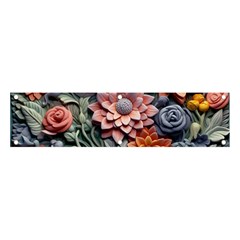 3d Flower Bloom Embossed Pattern Banner And Sign 4  X 1  by Vaneshop