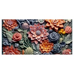 3d Flower Bloom Embossed Pattern Banner And Sign 4  X 2  by Vaneshop