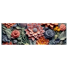 3d Flower Bloom Embossed Pattern Banner And Sign 12  X 4  by Vaneshop