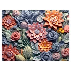 3d Flower Bloom Embossed Pattern Two Sides Premium Plush Fleece Blanket (extra Small) by Vaneshop