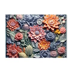 3d Flower Bloom Embossed Pattern Crystal Sticker (a4) by Vaneshop