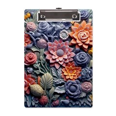 3d Flower Bloom Embossed Pattern A5 Acrylic Clipboard by Vaneshop