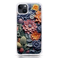 3d Flower Bloom Embossed Pattern Iphone 14 Plus Tpu Uv Print Case